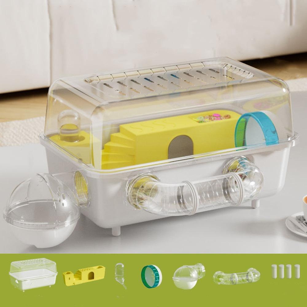 Double Clear Hamster Cage Panoramic View Hamster Luxury Villa Pet Habitat For Hamsters Hedgehogs