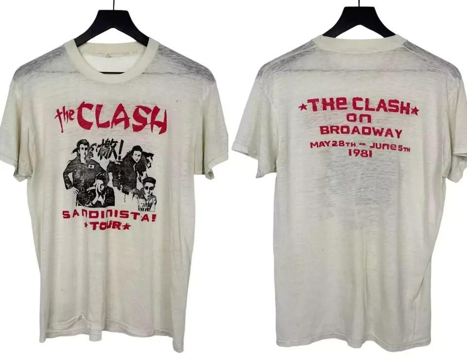 1981 The Clash Группа На гастролях Двусторонняя футболка Полный размер S-5XL Унисекс футболка S
