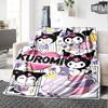 Kawaii Kuromi Adventures Flannel Blanket Super Soft Warm Cozy Blanket For Sofa Bed Office Travel Allseason Home Decor Gift