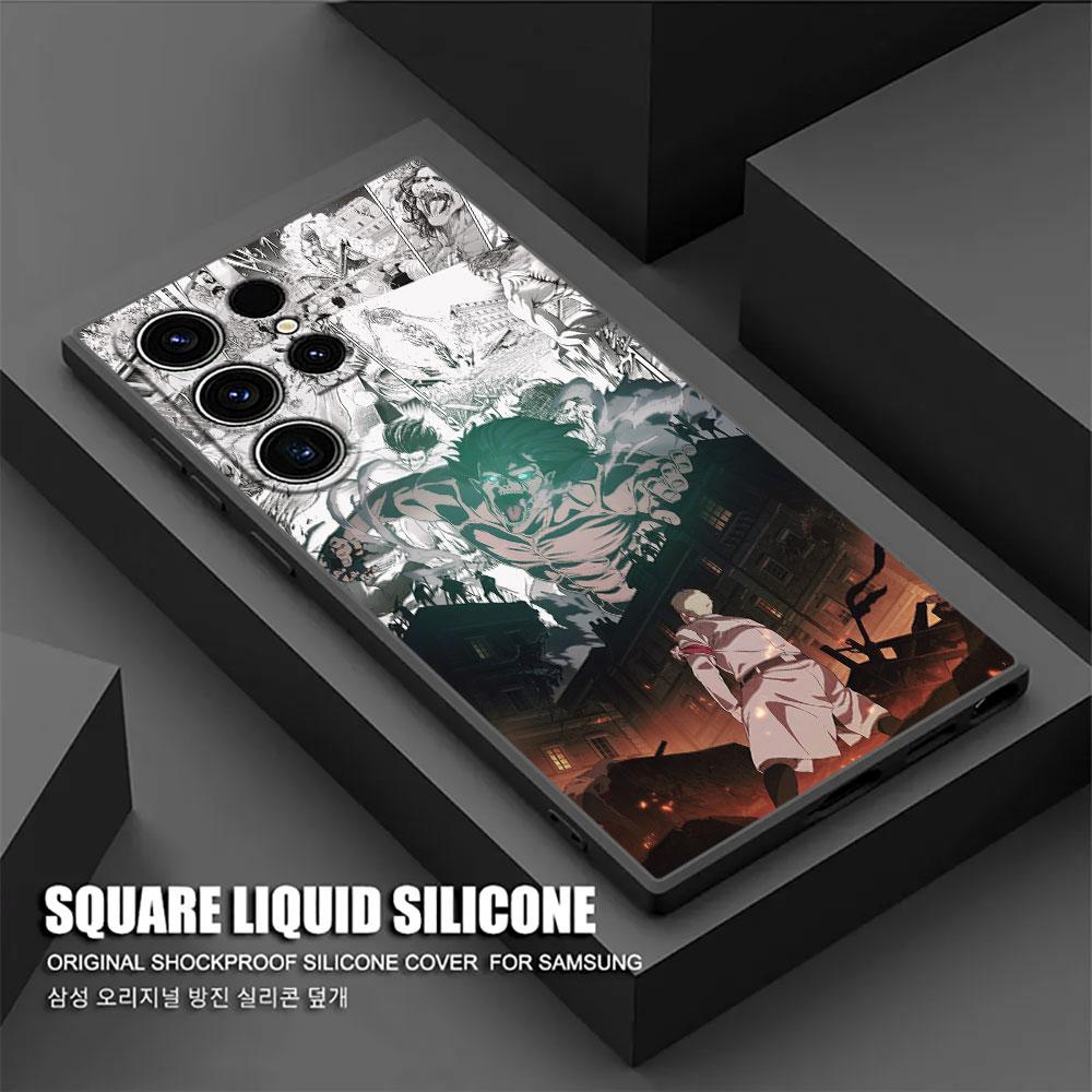 Attacks Manga on Titans Phone Case For Samsung Galaxy S24 Ultra Case S23 S21 S20 FE S22 9 Plus Note 20 Ultra Cover Mikasa Anime