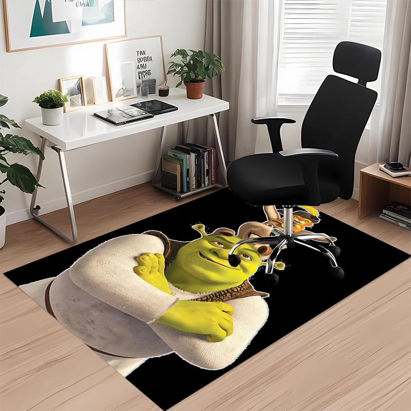 Teppich mit Shrek-Aufdruck, für Bürostuhl Wohnzimmer Schlafzimmer Küchenraum Dekoration Geschenke.