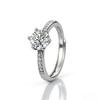 Women's Adjustable Six-Prong Simulated Diamond Engagement Ring