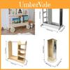 Wooden Children Multi Function Wardrobe Bookcase With Rotating Mirror For Playroom Storage