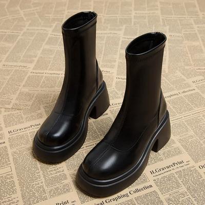 Women Platform Ankle Motorcycle Boots Mid Heels Designer Shoes Winter 2025 Classic Shoes New Brand Gladiator Zapatillas Ladies