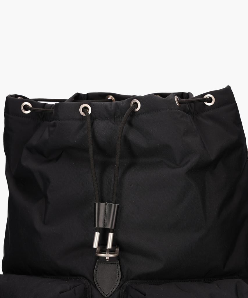 Thetung [Japanese Material_Neoul] Premium Leather Trim String Backpack [Black]