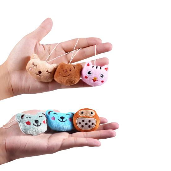 50Pcs Mini Stuffed Animals Keychain Claw Machine Toys Carnival Goodie Bags Easter Birthday Gifts for Kids