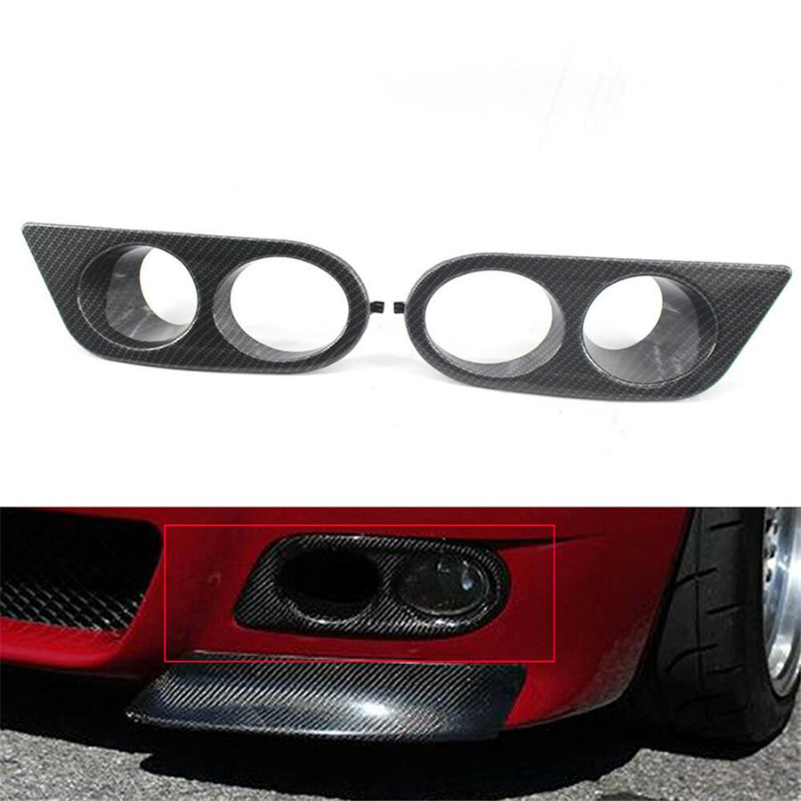 Carbon Fiber Look Car Fog Light Cover Left & Right For BMW E46 M3 2-Door 2001-06