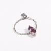 Double Heart Adjustable Chain Ring Minimalist Elegant Women Link Chain Ring Exquisite Simple Finger Jewelry Girls Gift