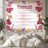 Elegant Psalm 23 Tapestry, Whimsical Black And Gold Scripture Print With Ornate Border For Cozy Christian Home Decor