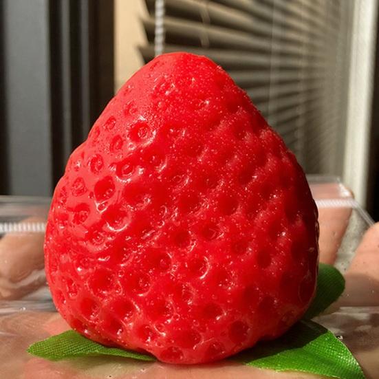 Strawberry Squeeze Toy Soft Stress Ball TPR Slow Rebound Decompression Toy Realistic Pink White Strawberry Shape Portable Fidget Toy