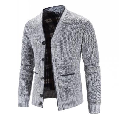 Pánské Zimní Silnější Svetry Kabáty Pletený Kardigan Slim Fit Svetrové kabáty Pletené Teplé Bundy Oblečení