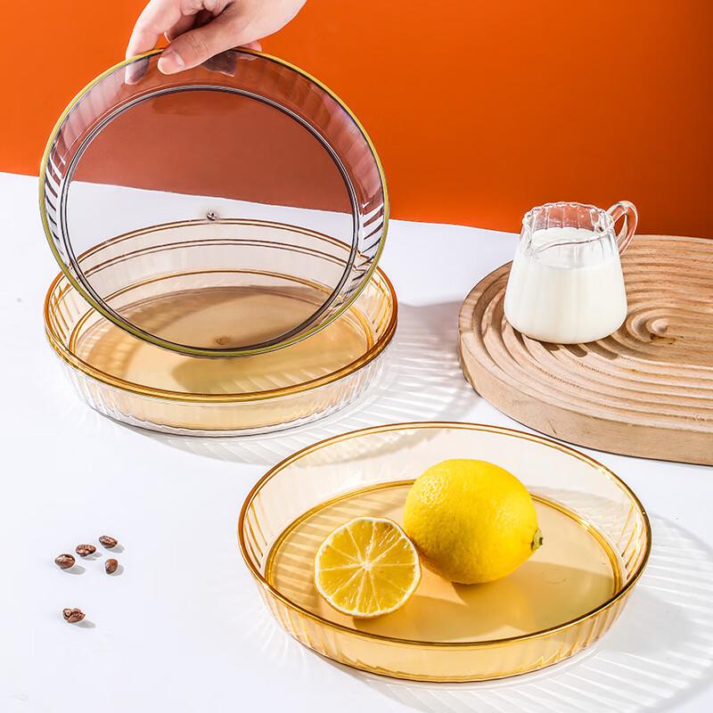 Changbaosen PET Transparent Fruit & Snack Plate with Gold Edge
