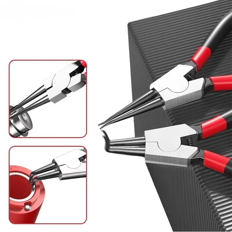 5-In Circlip Pliers Retaining Ring Pliersfor Removing Installing Puller Locking Rings ShaftsNeedle nose Pliers