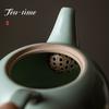 130ml Boutique Ru Kiln Ceramic Teapot Azure Porcelain Open Piece Can Raise Single Pot Retro Kung Fu Tea Hand-held Pot Gift Box