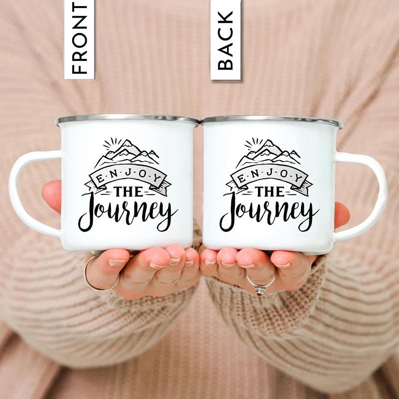 Outdoor Enamel Water Cups, Camping Mug, Campfire Party, Beer Coffee Mugs, Mountain Handle Mug, Best Gifts for Camper Lovers