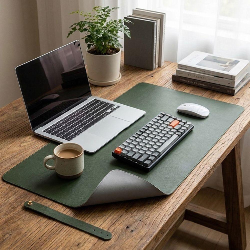 Waterproof Foldable Mouse Pad PU Leather Hand Rest Pad Dust-proof Writing Mat Gaming Desk