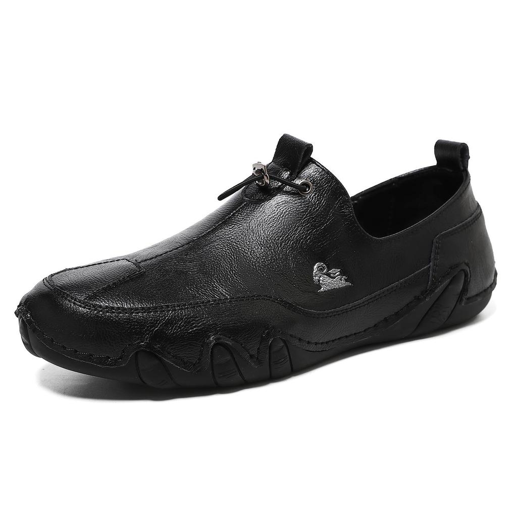 Cross-Border Octopus Plus Size Men's Genuine Leather Low-Top Casual Bean Shoes