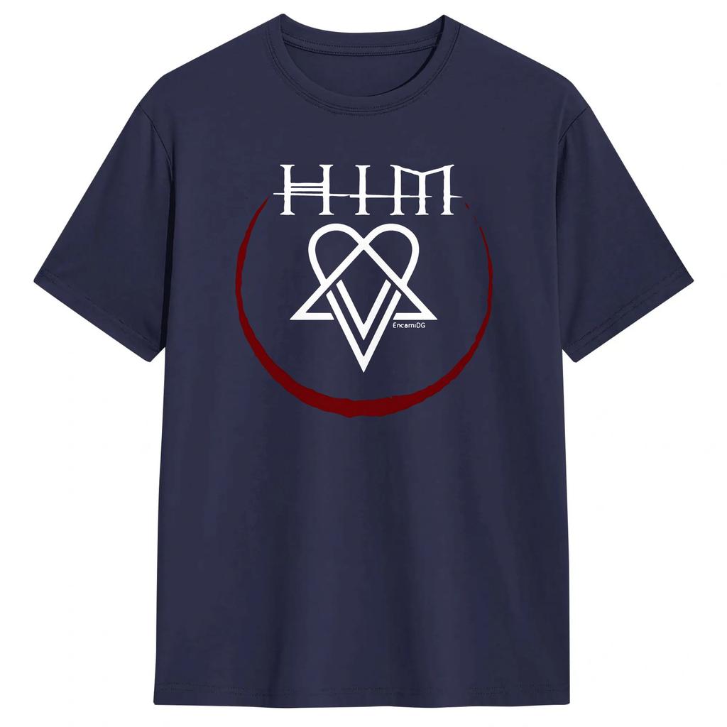 Love Metal Band HIM Heartagram Unisex T Shirt Unique Tees Short Sleeve Crewneck TShirt Pure Cotton Adult Clothing