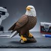 Bald Eagle Figurine with Base Realistic Craggy Carved for Bird Lovers,