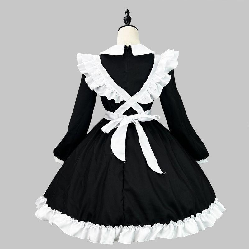Original Super Cute Japanese-Style Black and White Maid Outfit Cross-Border Long-Sleeve Maid Costume Cosplay Performance Outfit