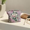 Women's Cosmetic Bag Small Vintage Purple Flowers Cosmetics Lipstick Storage Bag Portable Coin Purse Commuter Card Holder