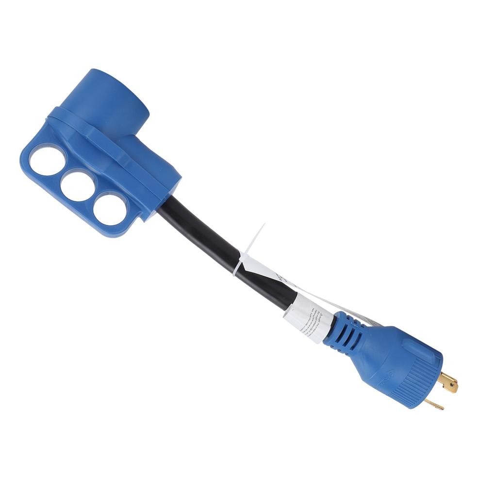 RV Power Adapter Conversion Cable 30A to 30A 125V 10awg 3 Cord for Charging Vehicles Blue