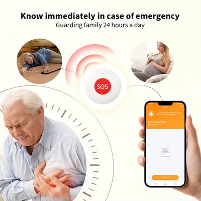 Tuya Zigbee Smart SOS Panikruf-Taste Notfall Sofortalarm Schnelle Rettung Sicherheitsgarantie Verwendung der Tuya Smart Life App Benachrichtigung senden
