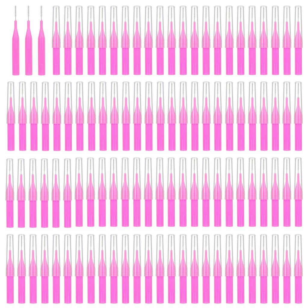 100PCS Interdental Brushes Dental Floss Toothpick Orthodontic Braces Brush Tooth Cleaning Tool Oral Care with Storage Box