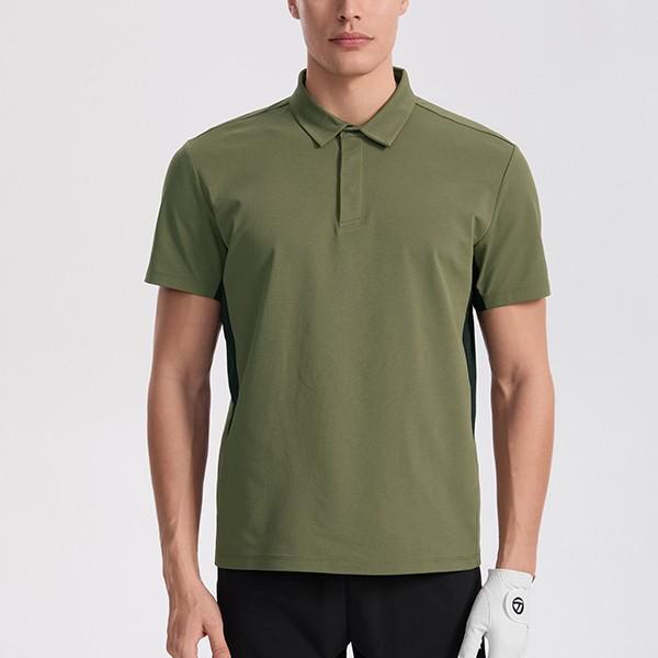 Premium Brand Men's Quick-Dry Golf Polo Shirt with Stand-Up Collar - High-End Design