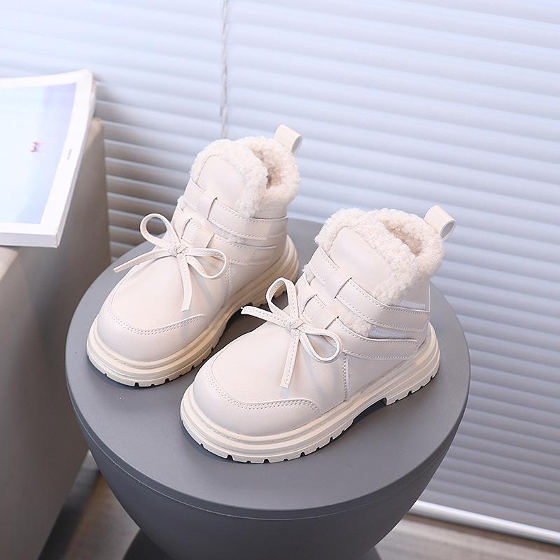 2025 Children's Winter Velvet Cotton Boots: Warm Korean Style Snow Boots for Little Girls