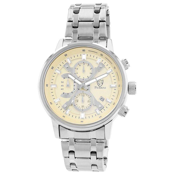 Montre homme - Pierrini - Chronographe - Boîtier 44 mm - Bracelet acier 22 mm