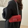 Chain Bow Solid Color Commuter Shoulder Handbag Women's 2025 New Underarm Crossbody Small Square Bag