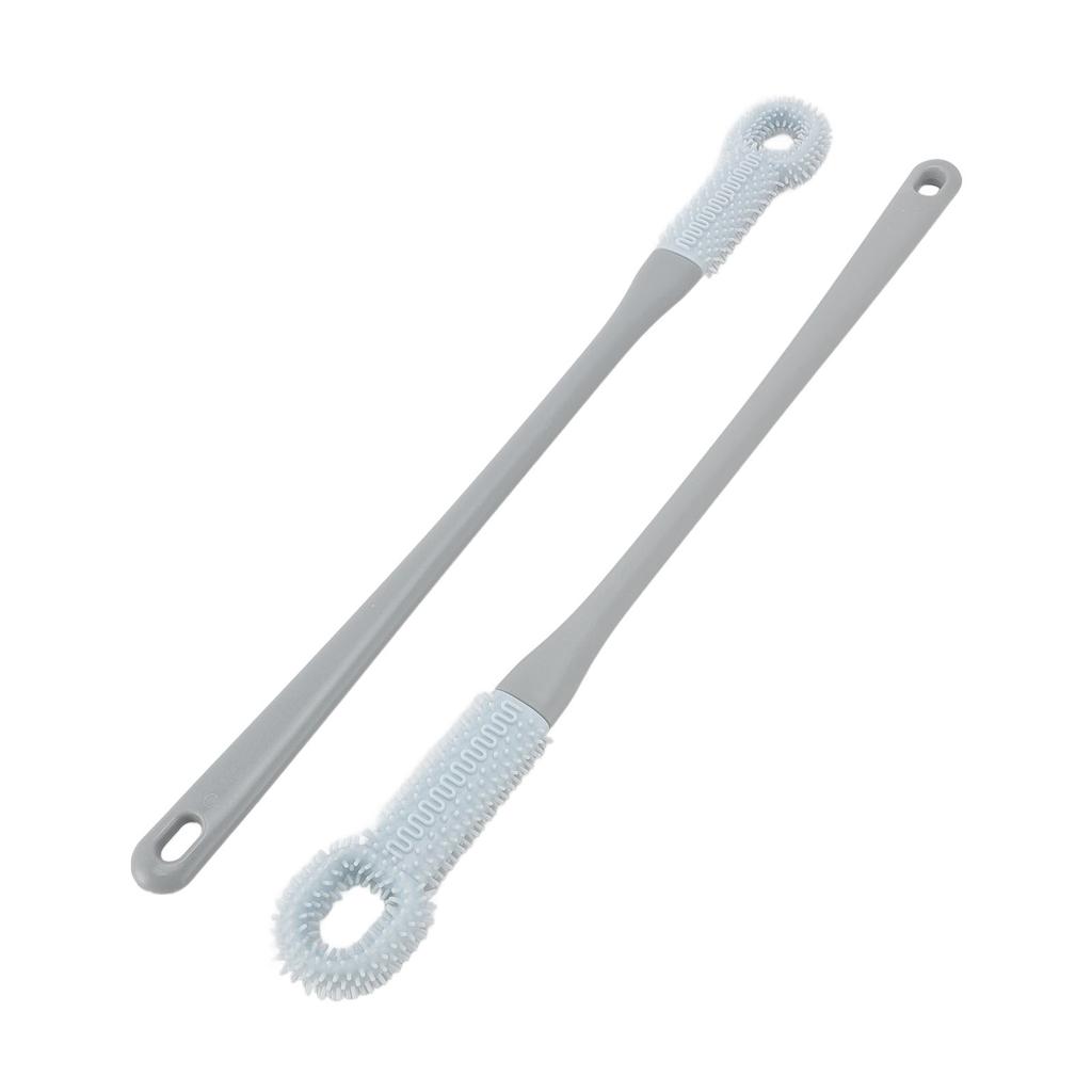 2Pcs Toe Cleaning Brush Set Long Handle Silicone for Shower Crevice Exfoliating for Seniors Elderly 