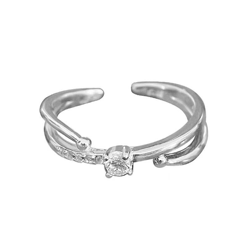 Galaxy Star Track, Exquisite Zircon Ring, High-end Niche Design, Simple and Versatile Index Finger Ring, Open Ring Ring.