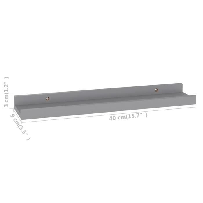 VidaXL Wall Shelves 4 Pcs Grey 40x9x3 Cm