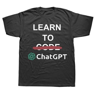 ChatGPT Learn To Code Chat GPT Developer Programmer Coder Artwork Creative Graphics Tee Unisex Tops Think Less Letters T Shirts