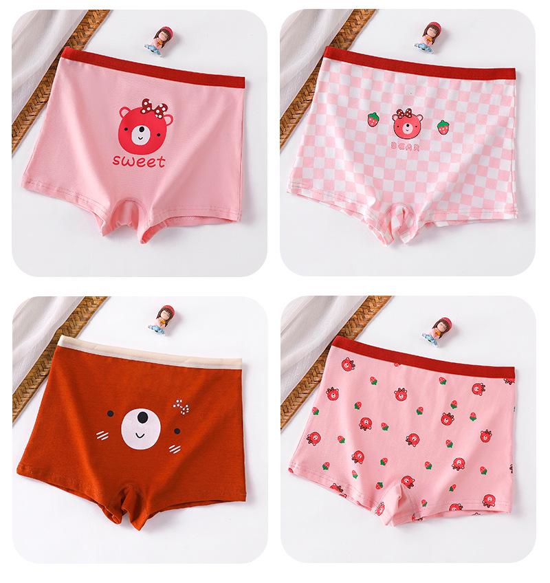 Girls' Plus Size Pure Cotton Safety Shorts - Junior High, Puberty-Friendly Four-Corner Briefs