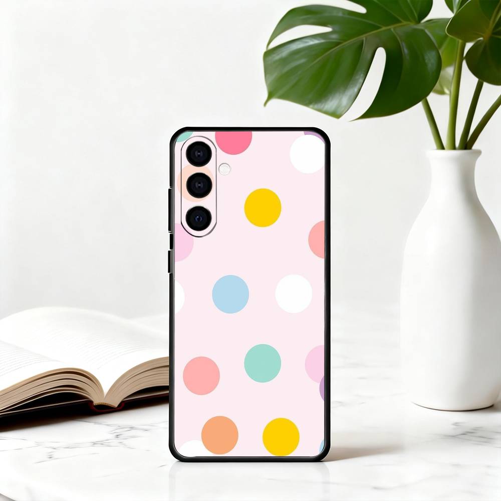 

DOT P-Polka Pattern Phone Case For Samsung Galaxy A73,A72,A71,A70,A53,A52,A51,Soft Silicone Black Cover Samsung a40