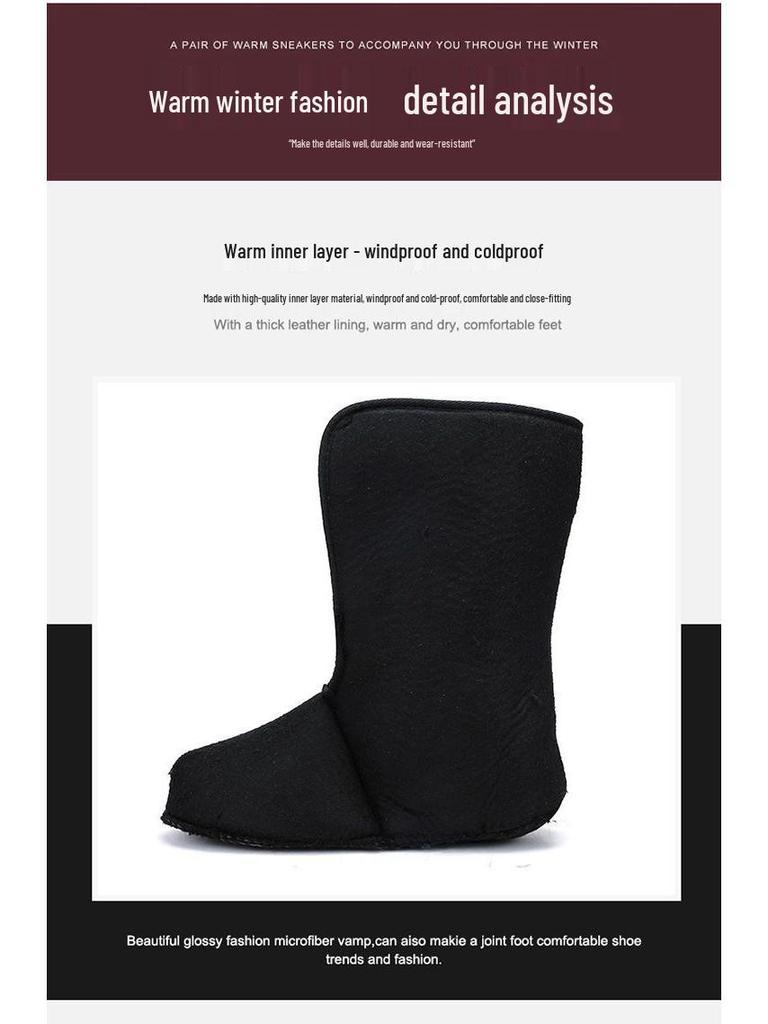 Men's Waterproof Thick-Soled Winter Snow Boots - Warm Cotton Shoes for Outdoor Activities and Ice Fishing