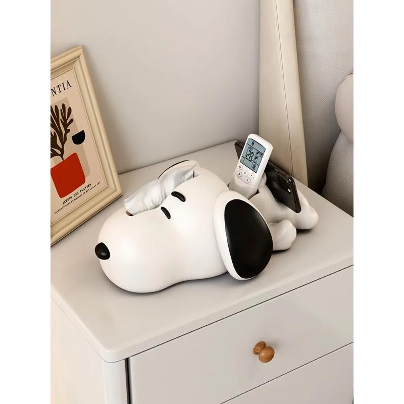 Multifunctional Resin Tissue Box Holder with Phone Stand & Remote Storage for Living Room Coffee Table Decor