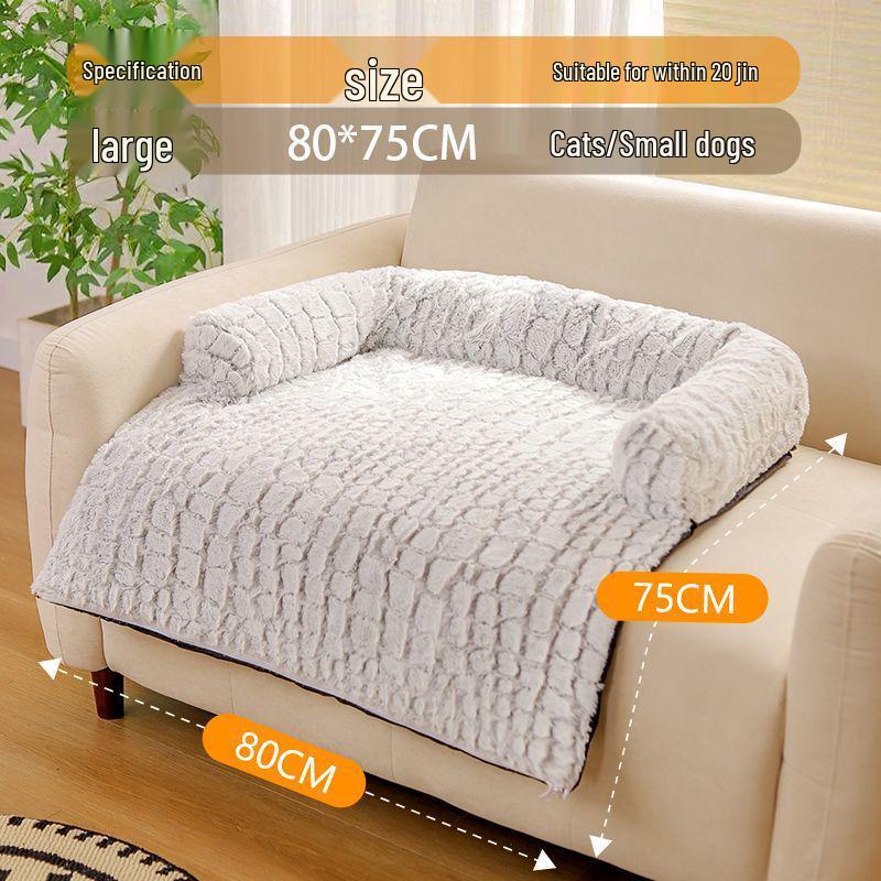 Sofa Removable Washable Dog & Cat Winter Bed - Universal Small Pet Mat, Warm & Thickened