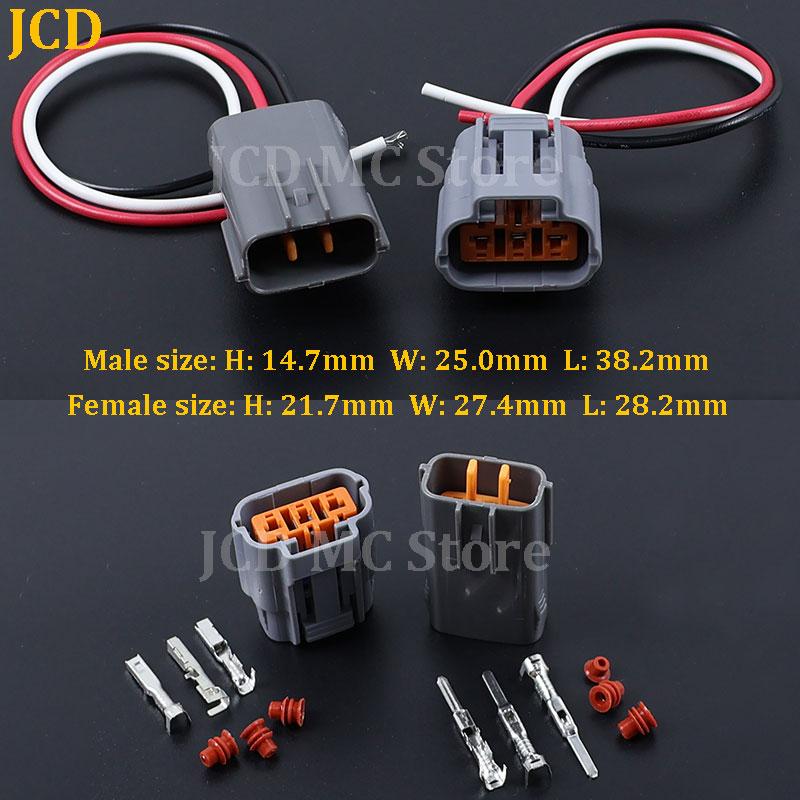 1Set 3 Pin 6195-0009 6195-0012 DL 090 Waterproof Sensor Connector For Mazda RX8 Ignition Coil 3Pin Socket Connector With Wires