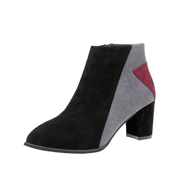 

Модные зимние женские ботильоны, 2 стиля, повседневные удобные ботинки, женские ботинки на высоком каблуке с молнией, женская обувь, pumpsyhj89 4