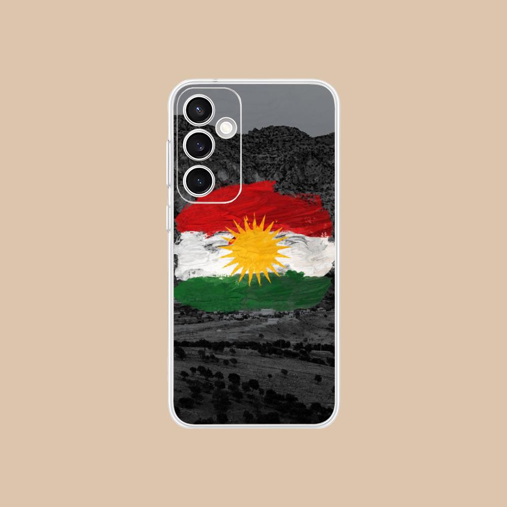 Przezroczyste Etui na Telefon z Flagą Kurdystanu dla Samsung Galaxy S25 S24 S23 S22 S21Plus FE Ultra Kolorowe Pokrowce