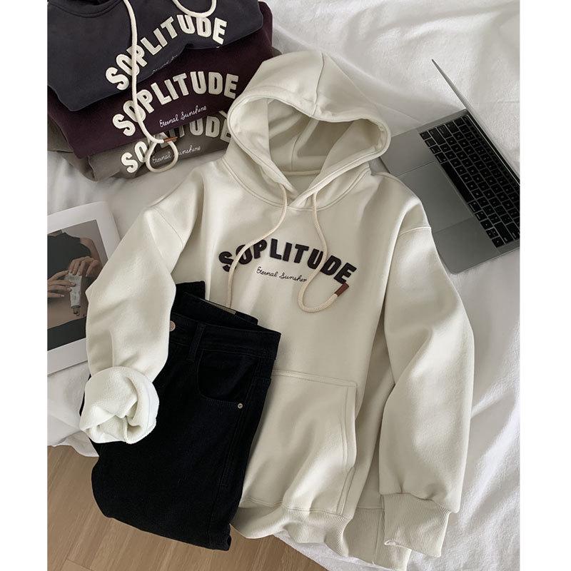 

Women s Retro Patchwork Hooded Sweatshirt - Loose Fit, Lightweight, Spring/Autumn 2025 Collection 2XL (Recommended for 140-160 lbs)