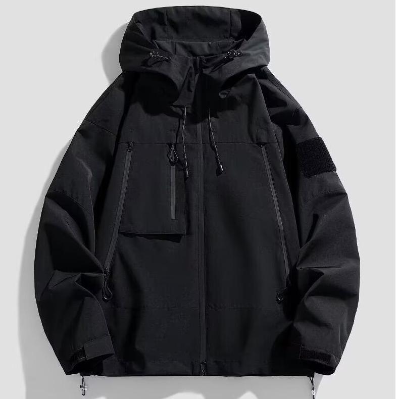 

American-Style Men s Spring and Autumn Windbreaker - Casual, Loose-Fit Outdoor Jacket for Couples, Trendy and Versatile Workwear. L чорний