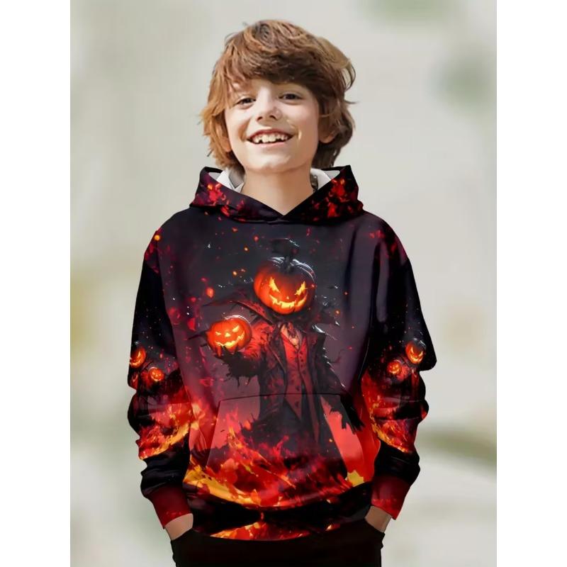 Spring And Autumn Fashion Men's Hoodie Anime Pumpkin Pattern 3D Print Sweatshirt Hoodies Street Casual Boy Sweatshirt Men's Oversized Top Clothing