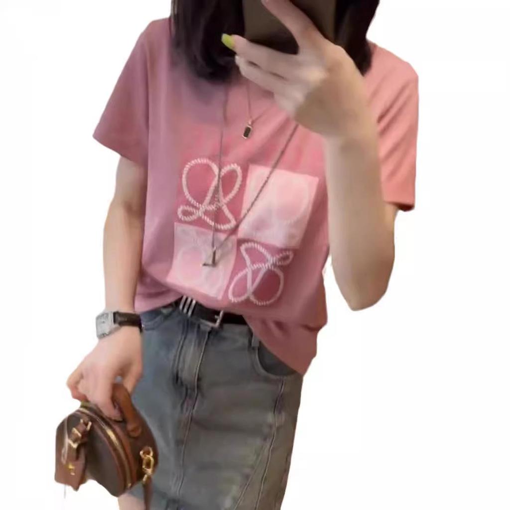 Stylish Slim Fit Pure Cotton Round Neck T-Shirt, Long-Sleeved, New Summer Print