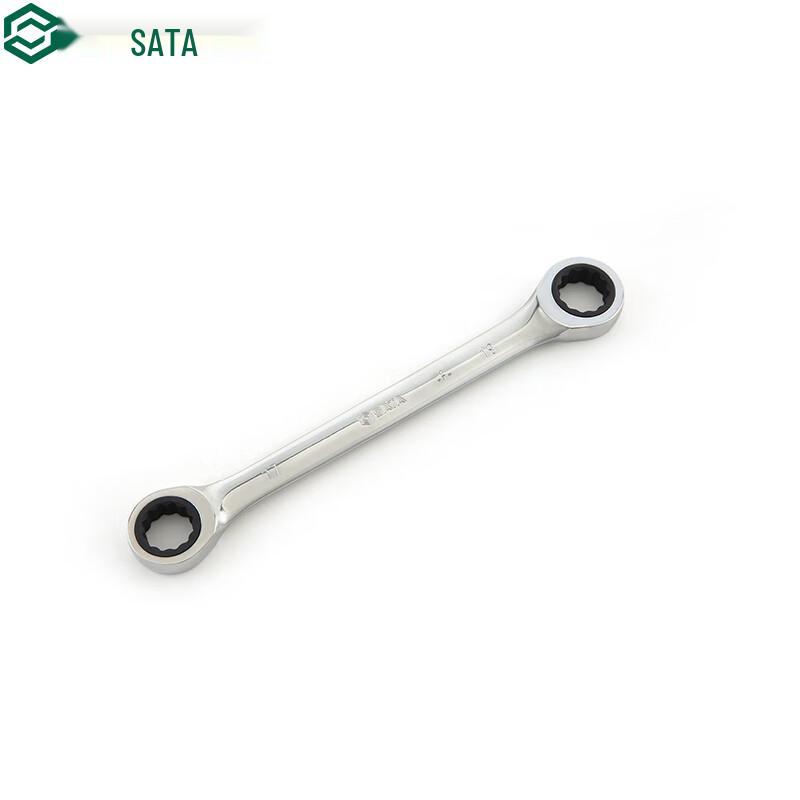 SATA 46207 Fully Polished Double Ring Ratchet Wrench Chromium Vanadium Steel