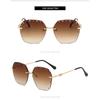 European And American Hollow Out Dotted Diamond Polygon Sunglasses Without Frame